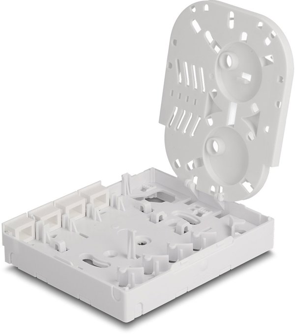 DELOCK LWL Anschlussdose FTTH zur Wandmontage für 4 x weiß