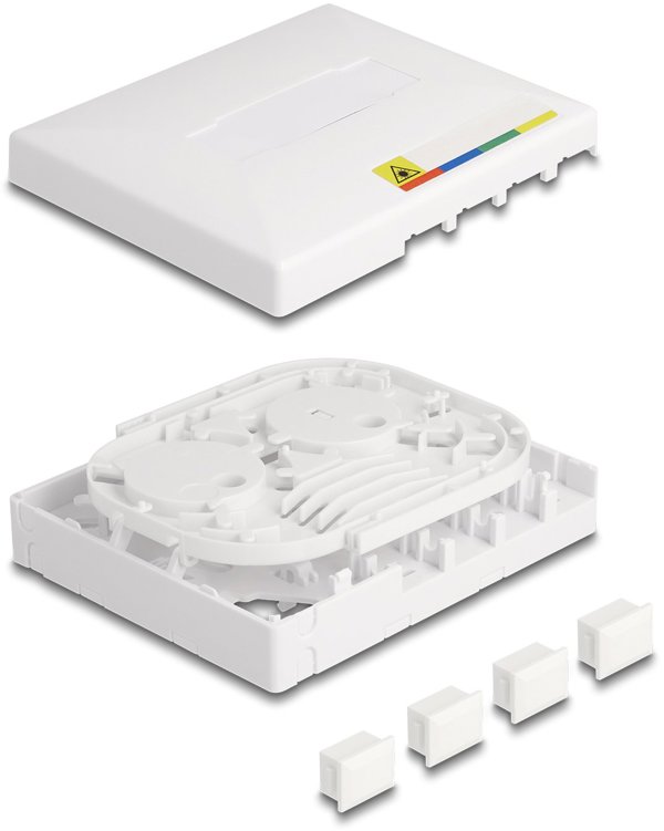 DELOCK LWL Anschlussdose FTTH zur Wandmontage für 4 x weiß