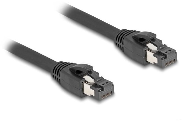 Delock Kabel sieciowy RJ45 Cat.8.1 S/FTP 50 cm do 40 Gbps czarny