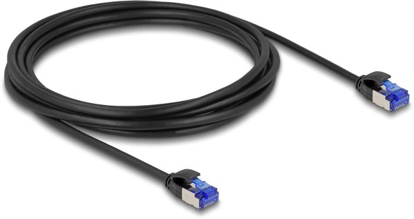 Delock Καλώδιο Δικτύου Patch RJ-45 S/FTP Cat 6a, 3m, Χωρίς Άγκιστρο, Μαύρο