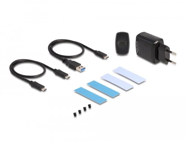 Delock Externes Gehäuse USB 20 Gbps für 2 x M.2 NVMe PCIe SSD mit USB Type-C™ Buchse und RAID - werkzeugfrei