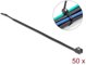 DeLOCK Cable Tie self-cutting L 200 x W 4.8 mm 50 pieces black, Parallel entry cable tie, Plastic, Black, 4.9 cm, -40 - 85 °C, 200 mm