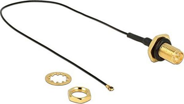 Delock HF Kabel Delock RP-SMA -> MHF Bu/St 0.20m zum Einbau - 12460