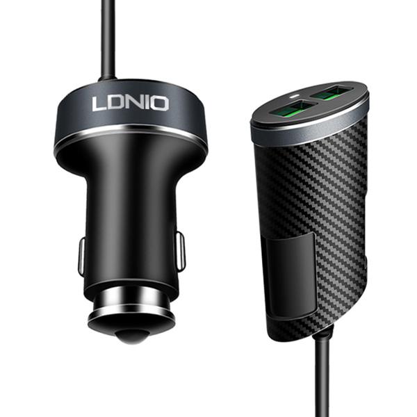 Φορτιστή αυτοκινήτου LDNIO C502, 4xUSB. 5.1А, Μαυρο - 40084