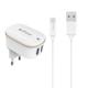 Φορτιστής δικτύου, DeTech, DE-15i, 5V/3.1A, 220V, Universal, 2 x USB, καλώδιο Lightning, 1.0m, λευκό - 40097