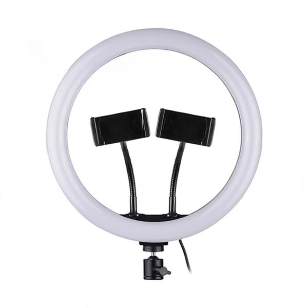 LED Ring light No brand M33, 33cm, 25W, Dual bracket, Black - 40125