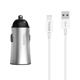 Φορτιστής αυτοκινήτου Yookie PC1, 5V/2.4A, 12/24V, Με Type-C καλώδιο, 2 x USB, Διαφορετικα χρωματα - 40136