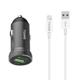 Φορτιστή αυτοκινήτου Yookie PC2, Quick Charge 3.0, με καλώδιο Lightning, Διαφορετικα χρωματα - 40138