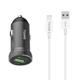 Φορτιστή αυτοκινήτου Yookie PC2, Quick Charge 3.0, 2xUSB, με καλώδιο Type-C, Διαφορετικα χρωματα - 40139