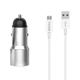 Φορτιστή αυτοκινήτου Yookie PC4, Quick Charge 3.0, 2xUSB, με καλώδιο Micro USB, Διαφορετικα χρωματα - 40143