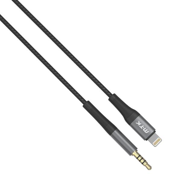 Καλώδιο ήχου Moveteck TB1286, 3.5mm σε Lightning, 1.0m, Μαυρο - 40157