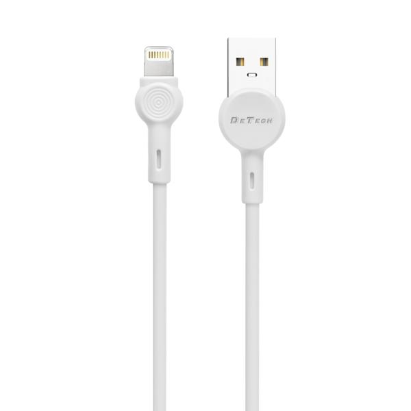 Кαλώδιο δεδομένων DeTech De-C35i, Lightning, 1.0m, Λευκό - 40189