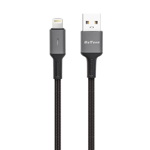 Кαλώδιο δεδομένων DeTech De-C39i, Lightning, 1.0m, Μαυρο - 40201