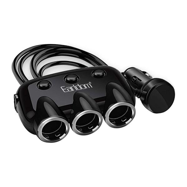 Car socket charger Earldom ES-CS1, Splitter, 2xUSB F, 3x12/24V, Different colors – 40207