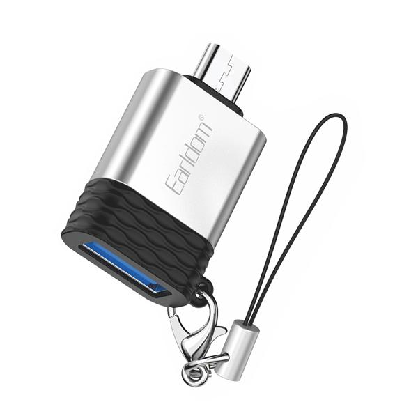 Προσαρμογέας Earldom ET-OT66, USB F σε Micro USB, OTG, Ασημί - 40208