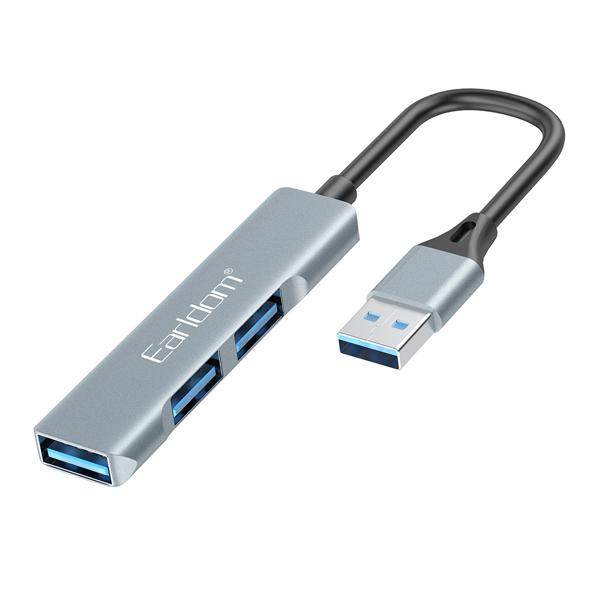 USB hub Earldom ET-HUB09, USB 3.0, 3 θύρες, Γκρί - 40218
