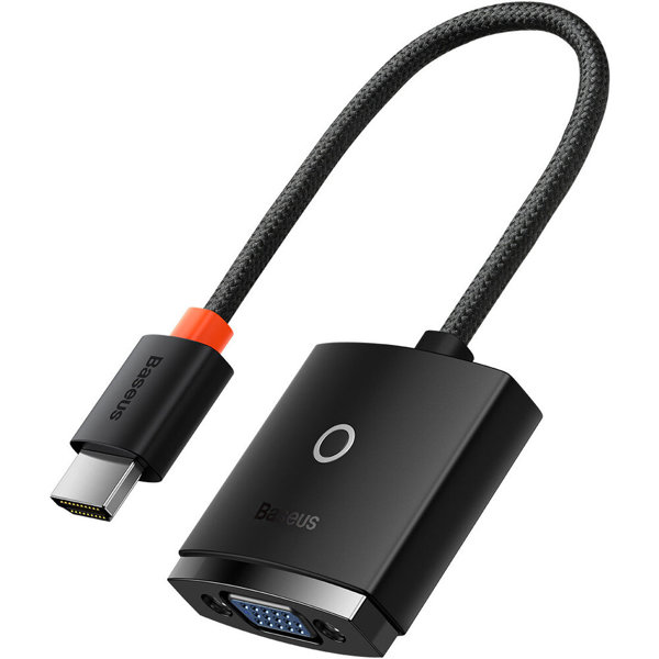 Adapter Baseus Lite, HDMI to VGA, Audio Jack, Black - 40389