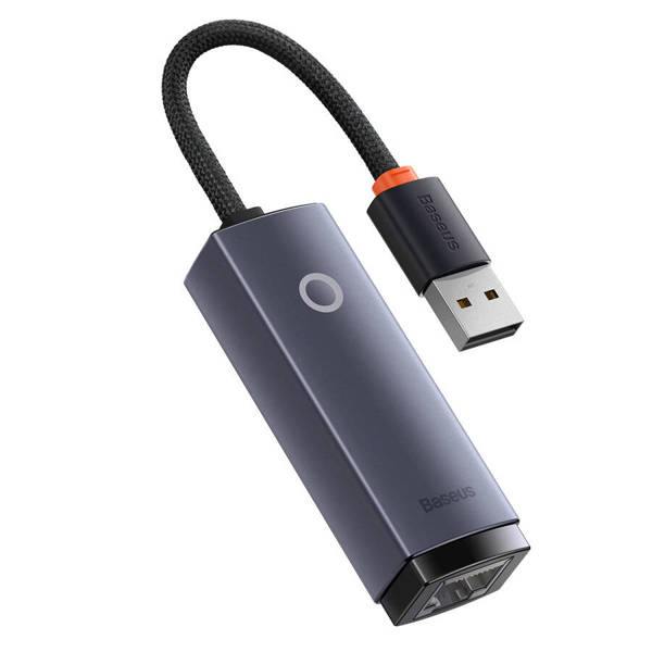 Network adapter Baseus Lite, USB to RJ45, 100Mbps, Gray - 40390