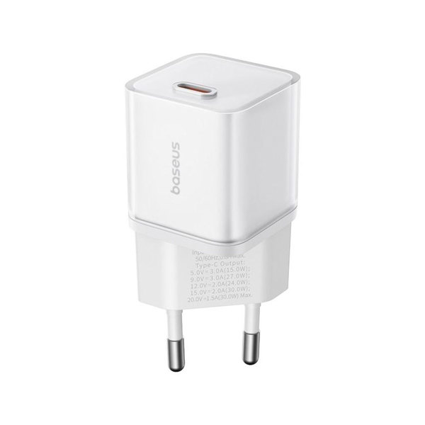 Network charger Baseus GaN5S Fast Charger 1C, 30W, 1 x Type-C F, White - 40405