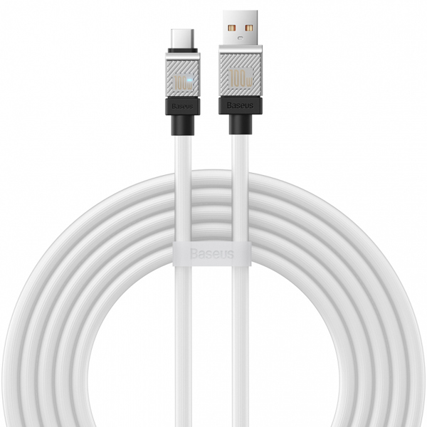 Data cable Baseus CoolPlay, Type-C, 100W, 2.0m, White - 40448