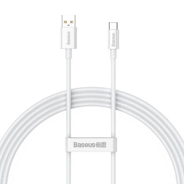 Data cable Baseus Superior, Type-C, 100W, 1.5m, White - 40451