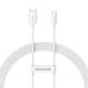 Data cable Baseus Superior, Type-C, 100W, 1.5m, White - 40451