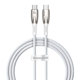 Data cable Baseus Glimmer, Type-C - Type-C, 100W, PD, 1.0m, White - 40485