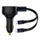Car socket charger Baseus Enjoyment Pro, 33W, With 2xType-C cable, Black - 40500