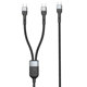 Καλώδιο φόρτισης DeTech DE-50CC, 2 в 1, Type-C - 2хType-C, 1.0m, Black - 40515