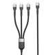 Καλώδιο φόρτισης DeTech DE-51CCL, 3 in 1, Type-C - 2хType-C, Lightning, 1.0m, Black - 40516