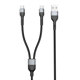 Καλώδιο φόρτισης DeTech DE-52UCC, 2 in 1, USB - 2хType-C, 1.0m, Black - 40517