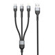 Καλώδιο φόρτισης DeTech DE-52UCL, 3 in 1, USB - 2хType-C, Lightning, 1.0m, Black - 40518