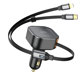 Car socket charger DeTech DE-C53, Type-C, Lightning Cable, 30W, Black - 40519