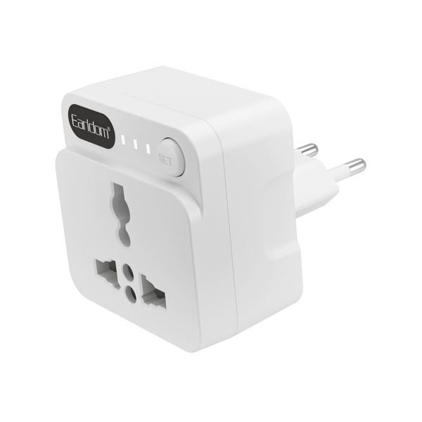 Αντάπτορας Earldom ES-SC20, Timer, UK/US to EU Schuko, 250V, Λευκό - 40522