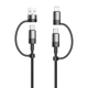 Καλώδιο φόρτισης DeTech DE-54UCI, 4в1 USB-Lightning/Type-C Type-C - Type-C, 1.0m, Black - 40535