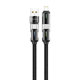 Καλώδιο φόρτισης DeTech DE-55UCI, 4в1 USB-Lightning/Type-C Type-C - Type-C Type-C - Lightning, 1.0m, Black - 40536