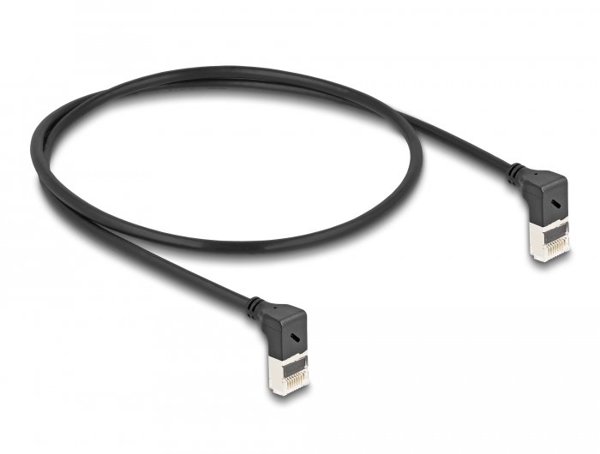 Καλώδιο Delock RJ45 Cat.6A S/FTP Slim γωνιακό 0,5 μ., μαύρο
