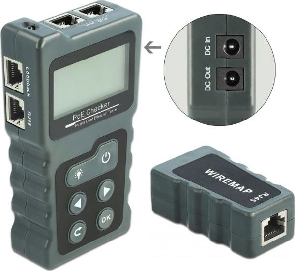 Delock Tester Καλωδίων LCD για RJ45, PoE και DC (63110)