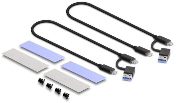 Εξωτερική Θήκη USB Type-C Dual Combo για 2 x SSD M.2 NVMe PCIe ή SATA - Χωρίς Εργαλεία