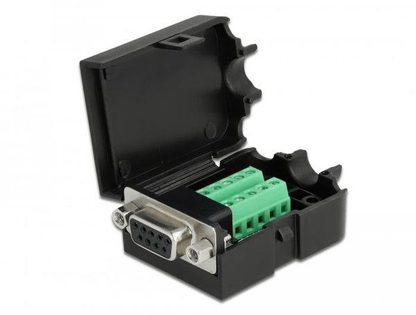 DELOCK Adapter D-Sub9 Buchse zu Terminalblock mit Gehäuse