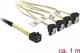 Delock DELOCK SAS-Καλώδιο MiniSAS HD SFF-8643 > 4xSATA 7Pin γωνιακό 1.0m