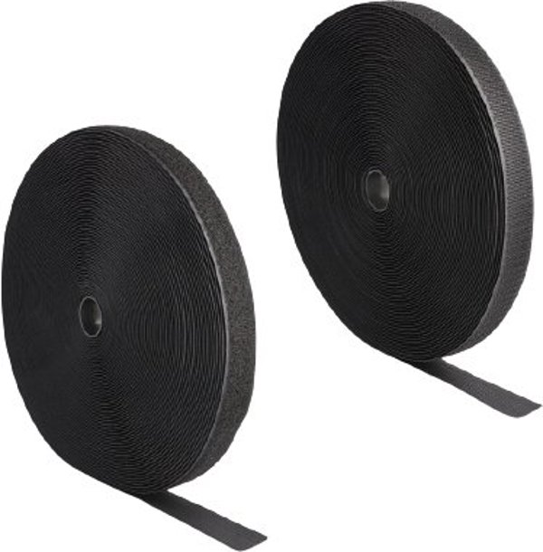 DELOCK Strapazier Klettband Haft u. Flauschband 25mx25mm SW