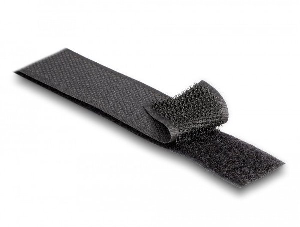 DELOCK Strapazier Klettband Haft u. Flauschband 25mx25mm SW