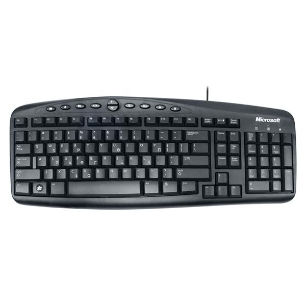 Πληκτρολόγιο πολυμέσων, Microsoft Wired 500, PS2, Ελληνική διάταξη, Μαύρο - 6078