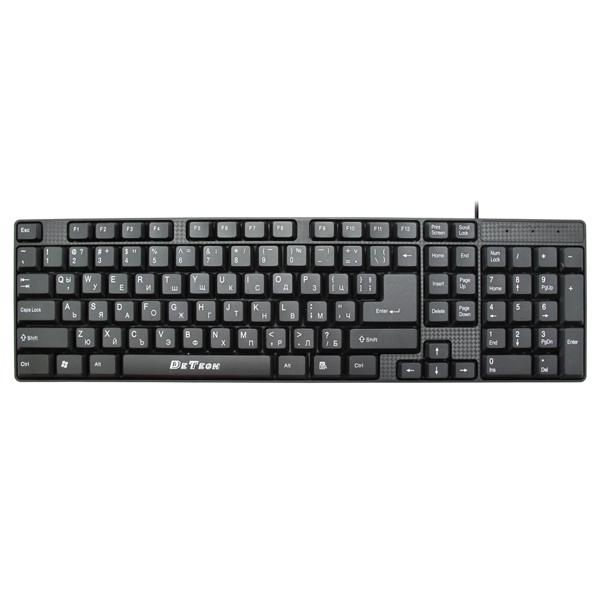 Πληκτρολόγιο DeTech DE6079, USB, Κυριλλικό, Μαύρο - 6079