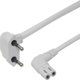 DELTACO ungrounded device cable, 0.5m, angled CEE 7/16, IEC 60320,whit