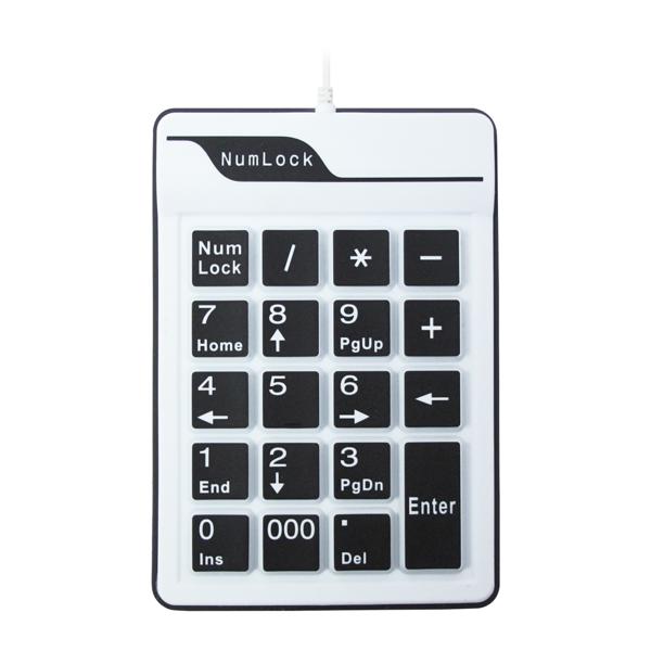 Πληκτρολόγιο χωρίς μάρκα, NumPad, πυρίτιο, USB, Λευκό - 6102