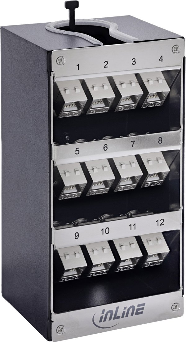 Delock Verteilerkasten 12-Port Cat.6A, Επιτοίχιος/Ράγας με Keystone Modules