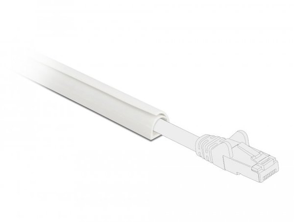 DeLOCK Cable Duct Mini self-closing self-adhesive 10 x 10 mm - length 1 m white, White, PVC, Adhesive tape, 10 mm, 1 pc(s)