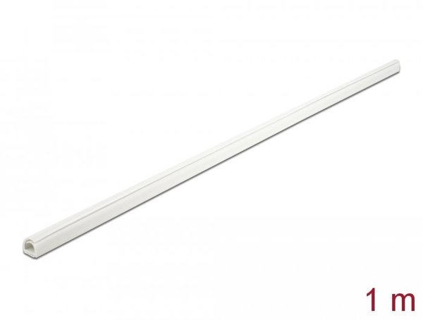 DeLOCK Cable Duct Mini self-closing self-adhesive 10 x 10 mm - length 1 m white, White, PVC, Adhesive tape, 10 mm, 1 pc(s)